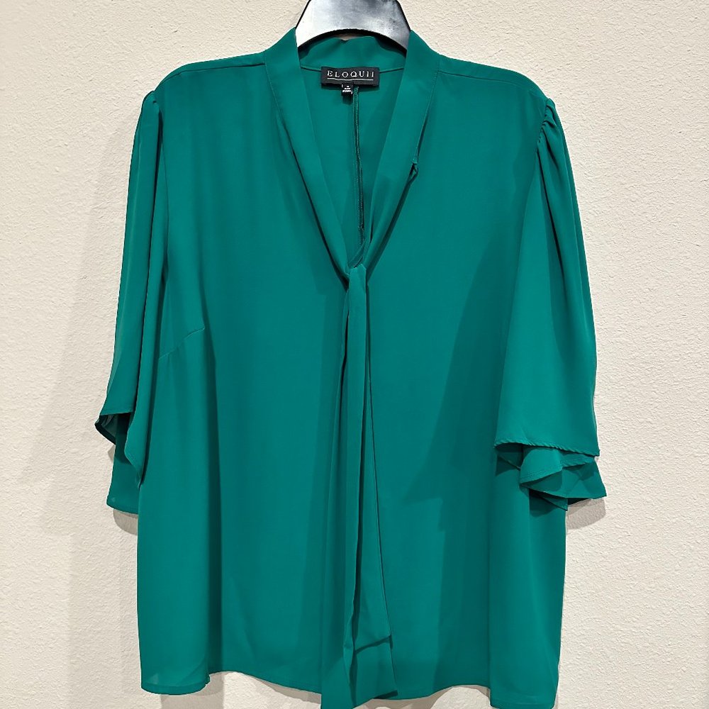 Eloquii 18 Green Lake Blouse